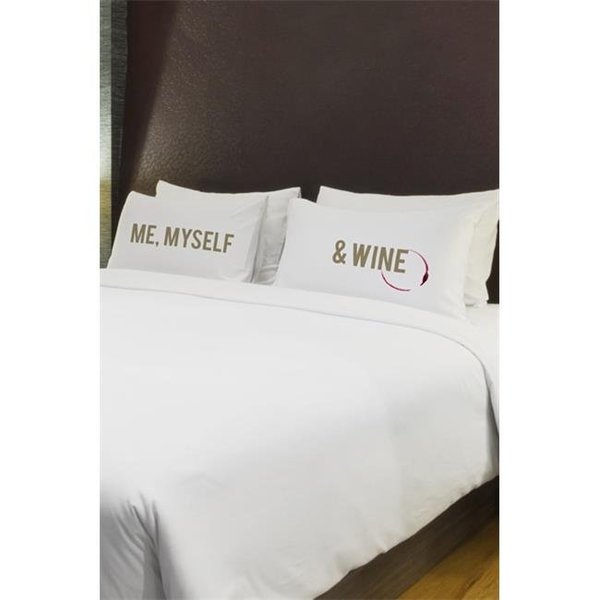 One Bella Casa One Bella Casa 74460CSE Me Myself Wine Mustard Pillowcase; Set of 2 74460CSE